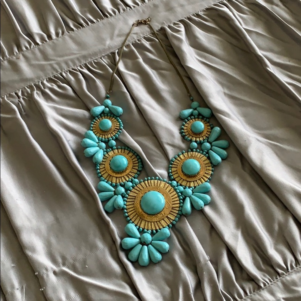 Statement Turquoise Blue Necklace - image 1